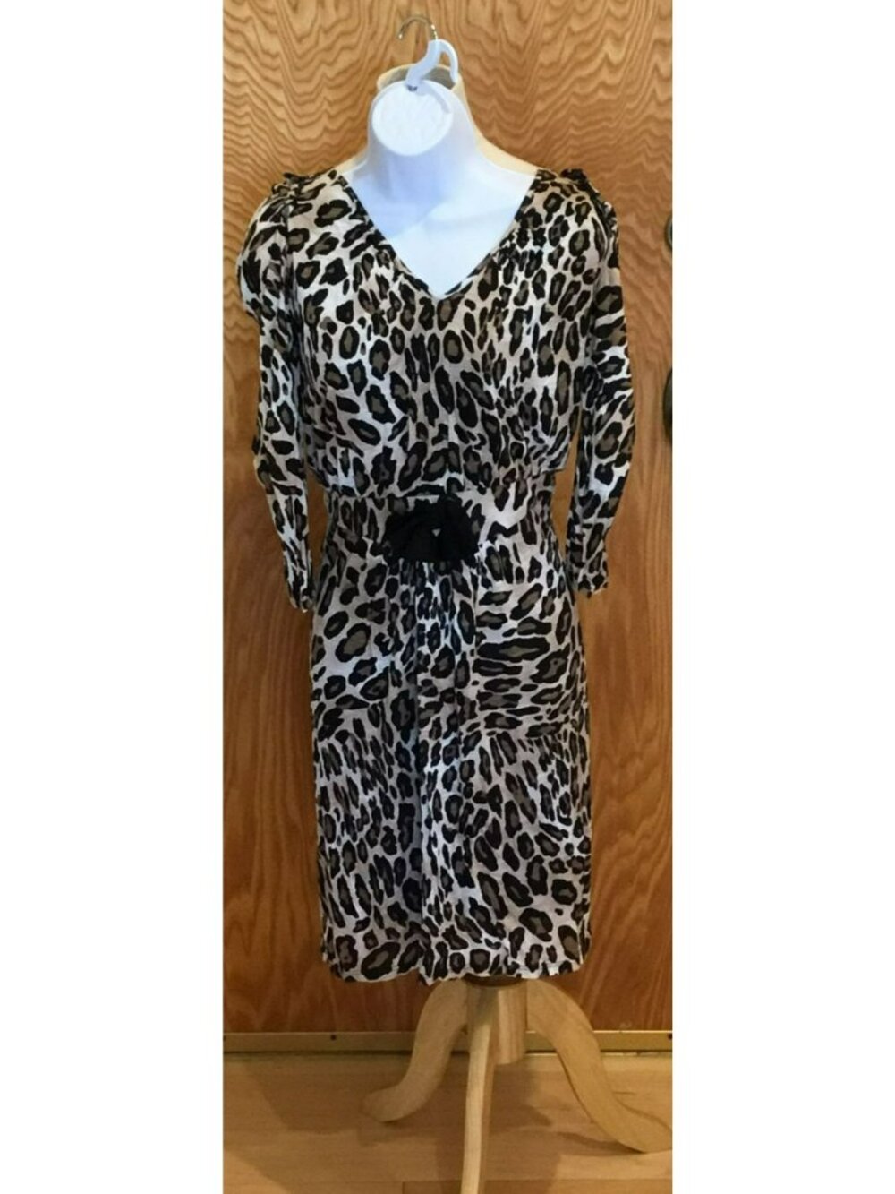 Zara Black and White Cheetah / Leopard Print Dress Sz XL